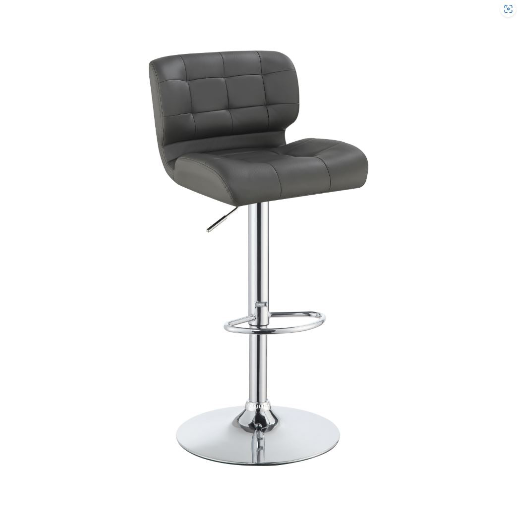 Azalea Upholstered Adjustable Bar Stools Chrome & Grey