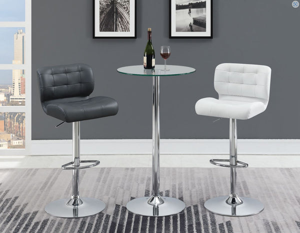 Azalea Upholstered Adjustable Bar Stools Chrome & Grey