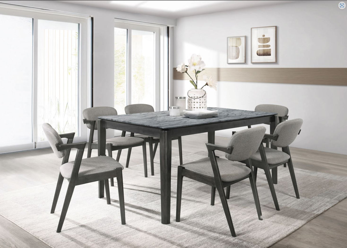 Stevie Upholstered Side Chairs (Set Of 2) With Demi Arm Brown Grey/Black