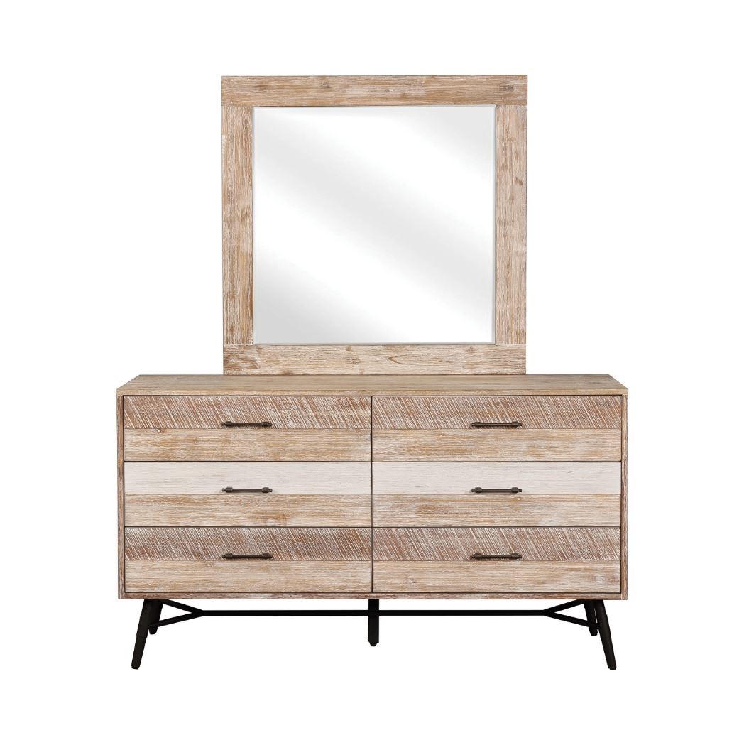 Marlow 6-Drawer Dresser Rough Sawn Wood, Multi-tone