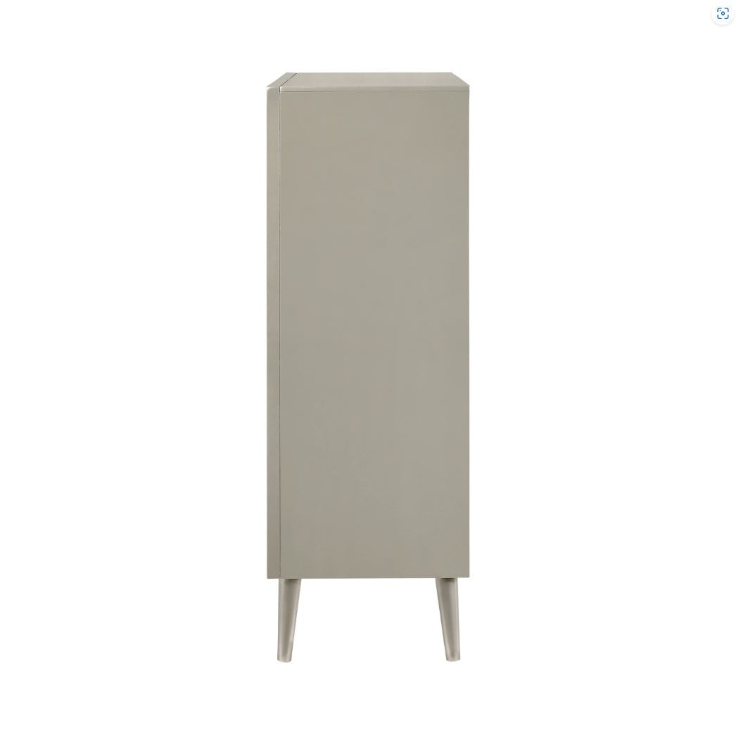 Ramon 5-Drawer Chest Metallic Sterling, Asian Hardwood