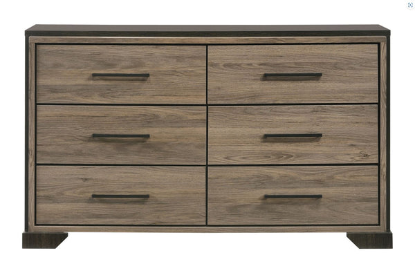 Baker 6-Drawer Dresser Brown & Light Taupe