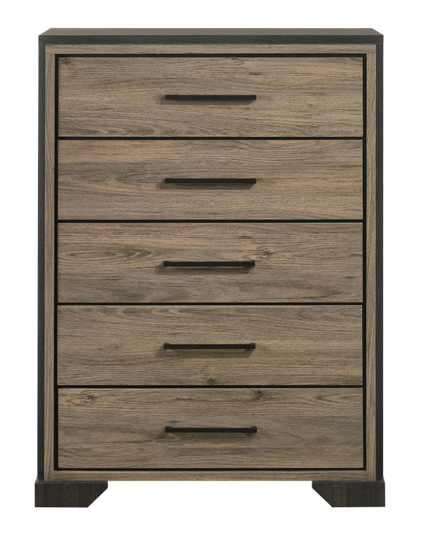 Baker 5-Drawer Chest Brown & Light Taupe