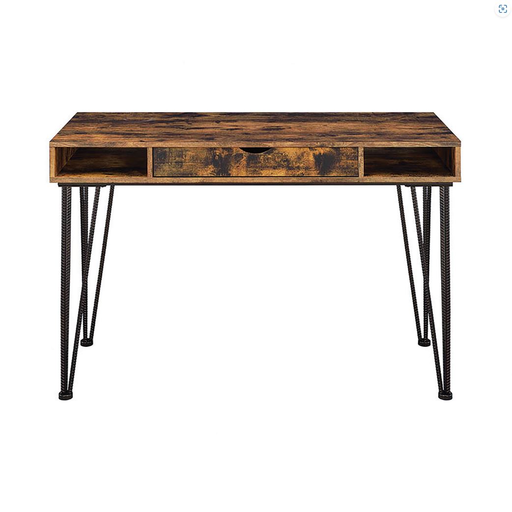 Olvera 1-Drawer Writing Desk Antique Nutmeg & Dark Bronze