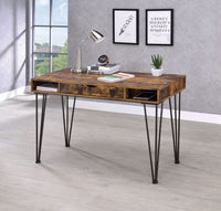 Olvera 1-Drawer Writing Desk Antique Nutmeg & Dark Bronze