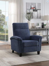 Weiser Push Back Reclining Chair, Blue, Chenille