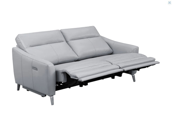 Derek Upholstered Power Sofa, Light Grey