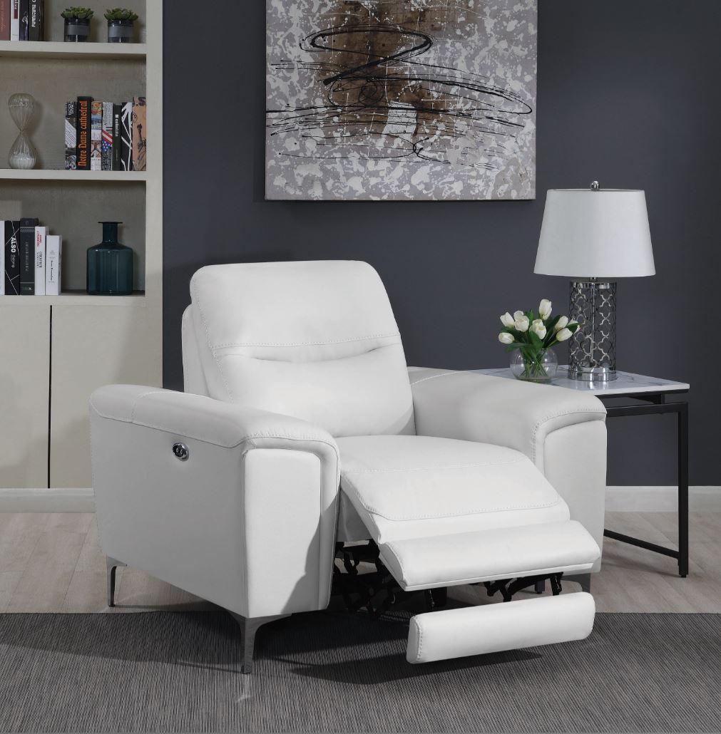 Largo Power Recliner, White