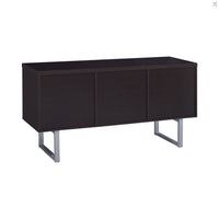 Lawtey 5-Drawer Credenza With Adjustable Shelf Cappuccino