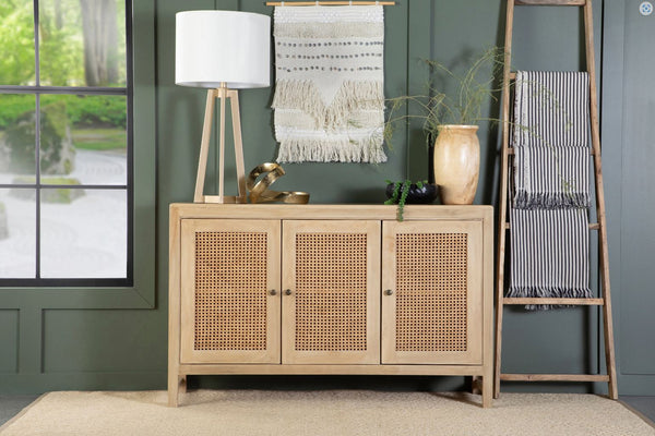 Amaryllis Rectangular 3-Door Accent Cabinet Natural