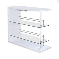 Prescott Rectangular 2-Shelf Bar Unit Glossy White