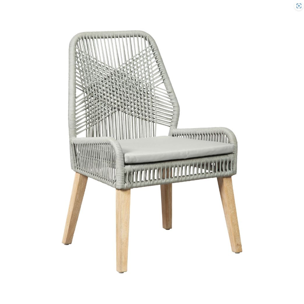 Nakia Woven Back Side Chairs Grey, Woven Rope