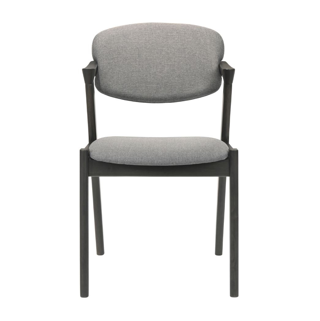 Stevie Upholstered Side Chairs (Set Of 2) With Demi Arm Brown Grey/Black