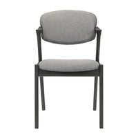 Stevie Upholstered Side Chairs (Set Of 2) With Demi Arm Brown Grey/Black