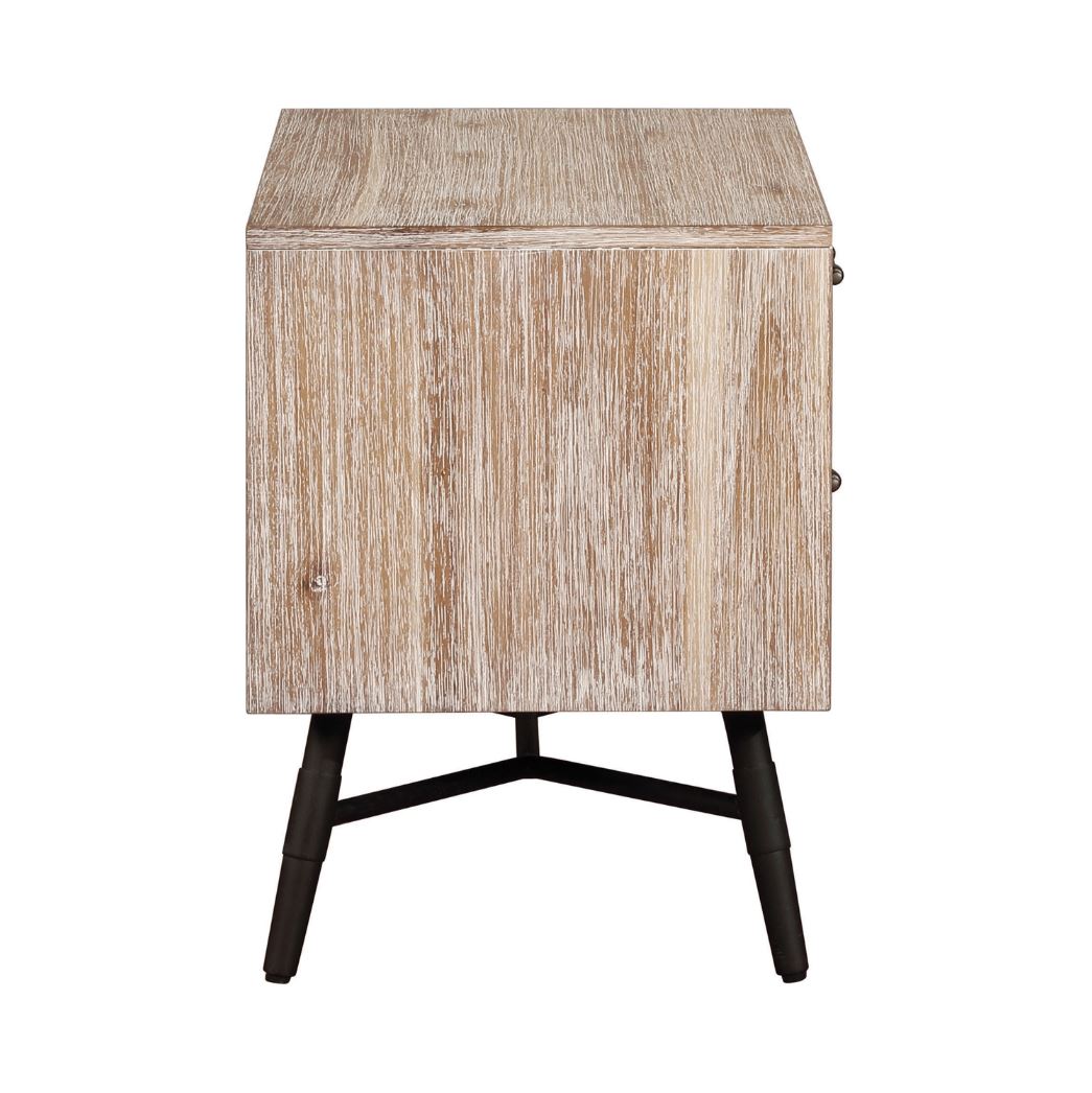 Marlow 2-Drawer Nightstand Rough Sawn Wood, Multi-tone