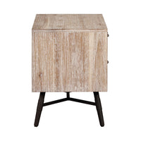 Marlow 2-Drawer Nightstand Rough Sawn Wood, Multi-tone