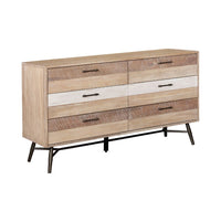 Marlow 6-Drawer Dresser Rough Sawn Wood, Multi-tone