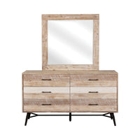 Marlow 6-Drawer Dresser Rough Sawn Wood, Multi-tone