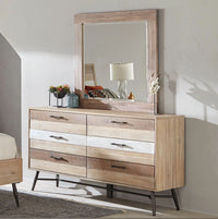 Marlow 6-Drawer Dresser Rough Sawn Wood, Multi-tone