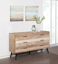 Marlow 6-Drawer Dresser Rough Sawn Wood, Multi-tone