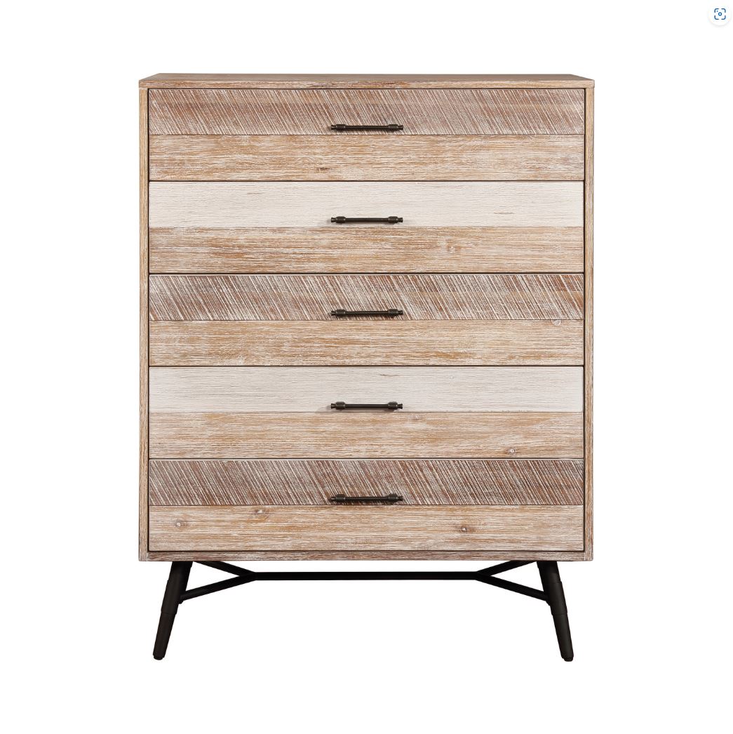 Marlow 5-Drawer Chest Rough Sawn Wood, Multi-tone