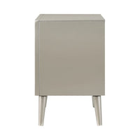 Ramon 2-Drawer Nightstand Metallic Sterling, Asian Hardwood