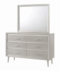 Ramon 6-Drawer Dresser Metallic Sterling, Asian Hardwood