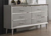 Ramon 6-Drawer Dresser Metallic Sterling, Asian Hardwood