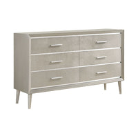 Ramon 6-Drawer Dresser Metallic Sterling, Asian Hardwood