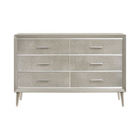 Ramon 6-Drawer Dresser Metallic Sterling, Asian Hardwood