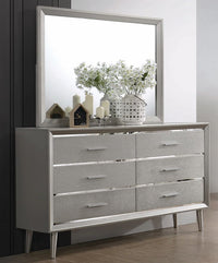 Ramon 6-Drawer Dresser Metallic Sterling, Asian Hardwood