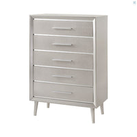 Ramon 5-Drawer Chest Metallic Sterling, Asian Hardwood