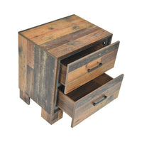 Sidney 2-Drawer Nightstand Rustic Pine, Dovetail Construction