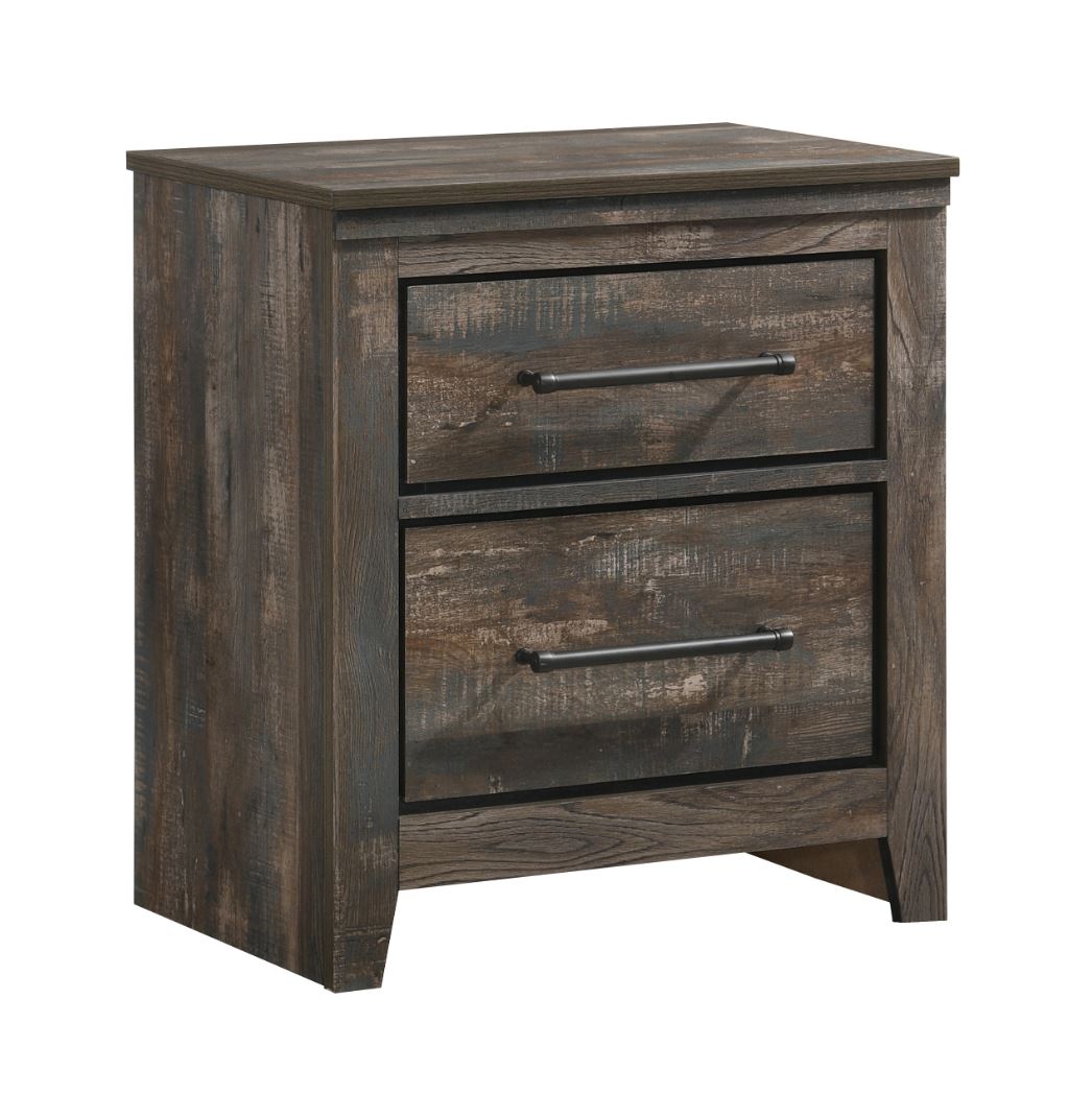 Ridgedale 2-Drawer Nightstand Weathered Dark Brown