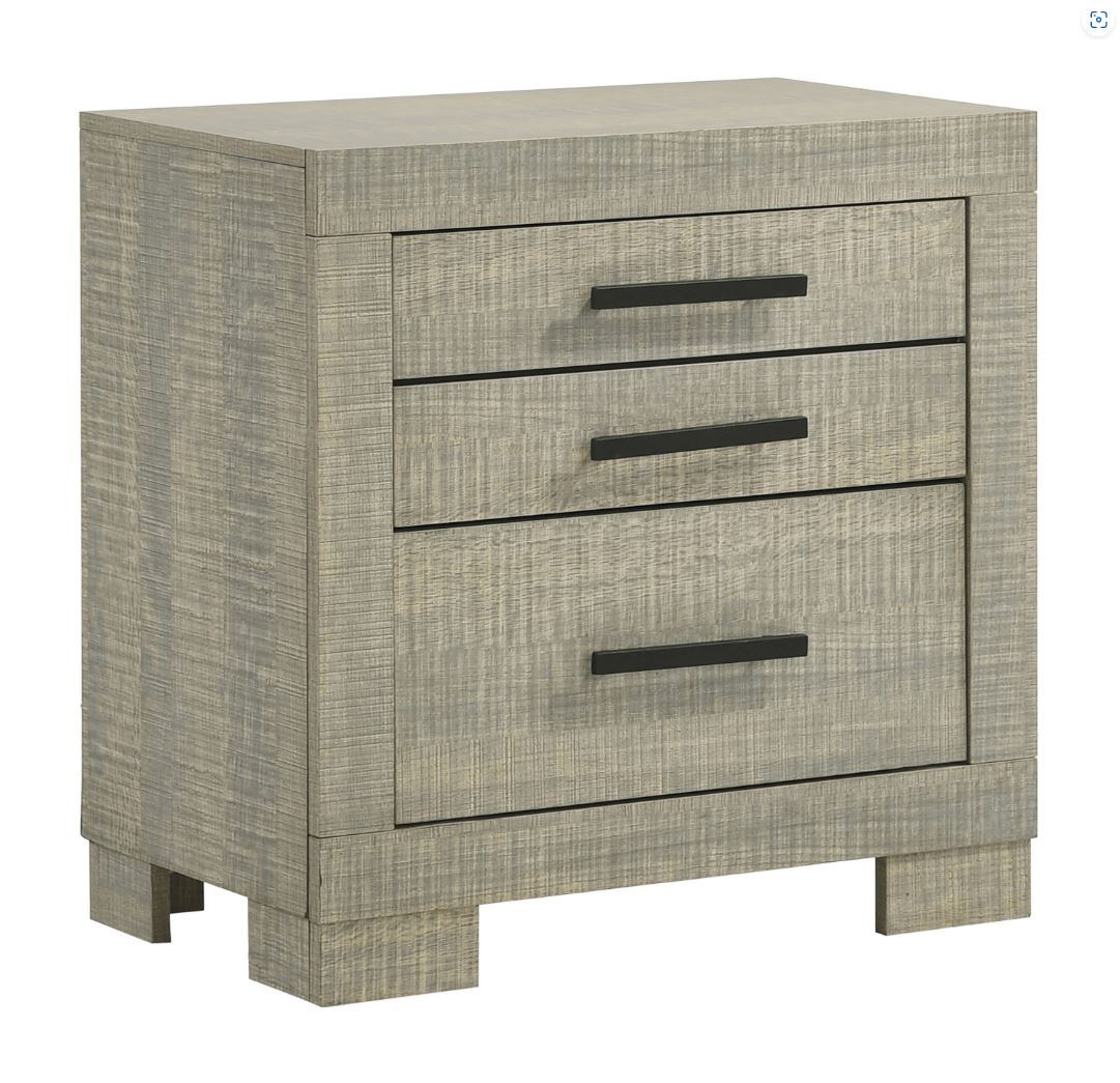 Channing 2-Drawer Nightstand Rough Sawn Grey Oak