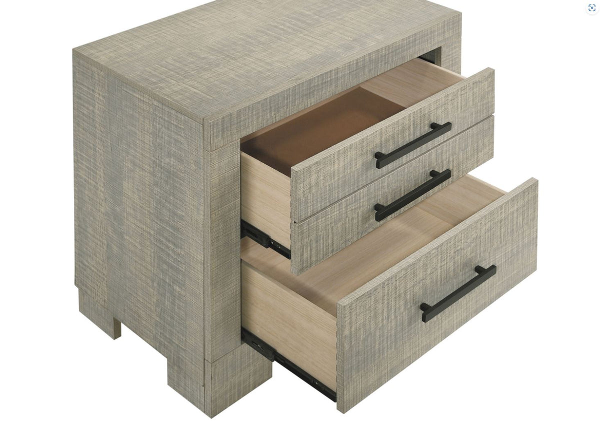 Channing 2-Drawer Nightstand Rough Sawn Grey Oak