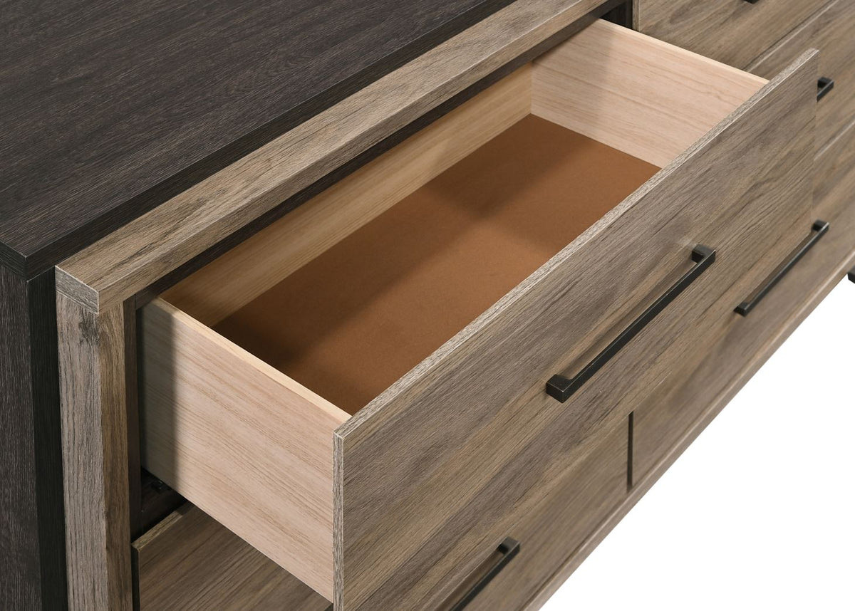 Baker 6-Drawer Dresser Brown & Light Taupe