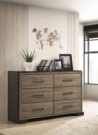 Baker 6-Drawer Dresser Brown & Light Taupe