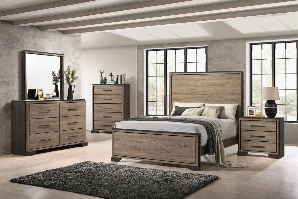 Baker 6-Drawer Dresser Brown & Light Taupe