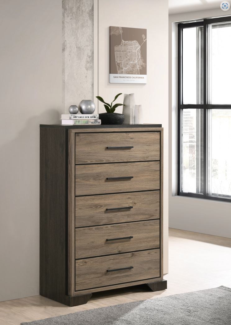 Baker 5-Drawer Chest Brown & Light Taupe