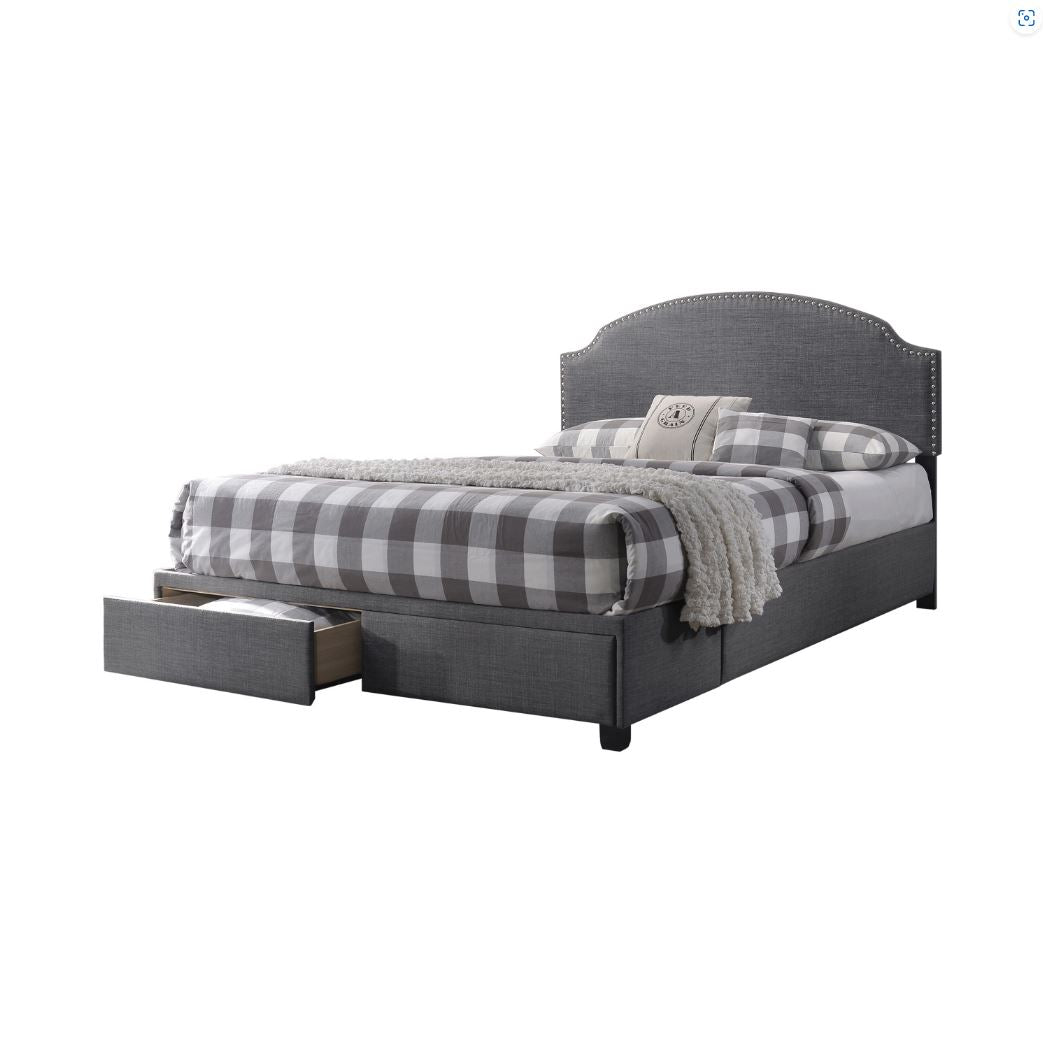 Niland Eastern King 2-Drawer Upholstered Storage Bed Charcoal