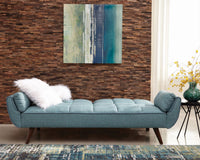 Caufield Biscuit-Tufted Sofa Bed Turquoise Blue, Hardwood Frame/Legs