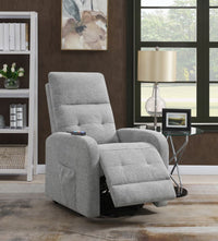 Howie Tufted Upholstered Power Lift Recliner Grey