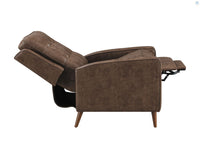 Davidson Upholstered Tufted Push Back Recliner Brown, Performance Microfiber