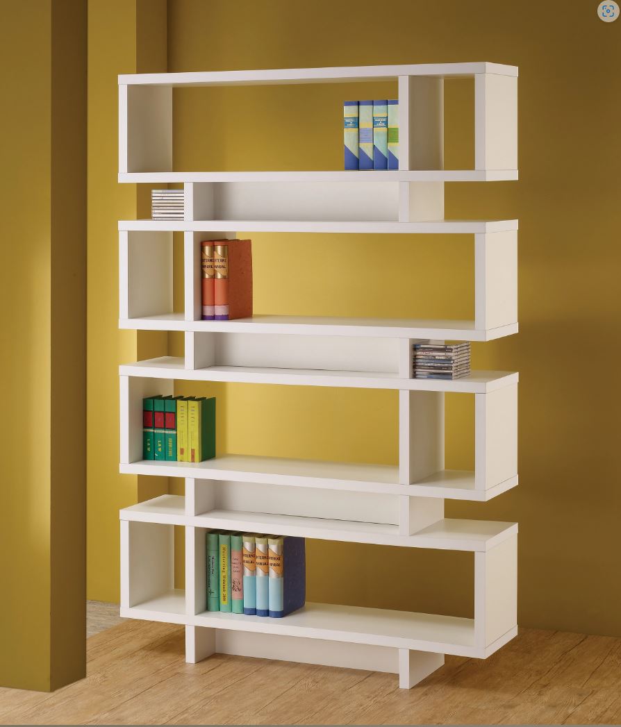 Reid 4-Tier Open Back Bookcase White