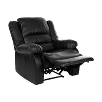 Jarita Reclining Chair, Black, Faux Leather