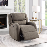 Foxcroft Power Reclining Chair, Lt. Brown, Chenille