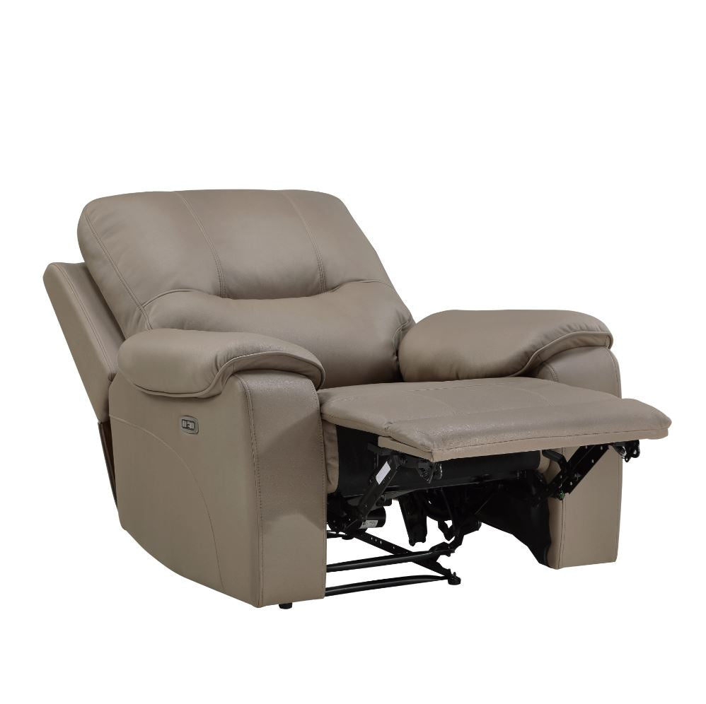 LeGrande Power Reclining Chair/Hdrest/USB, Taupe, Polished Microfiber