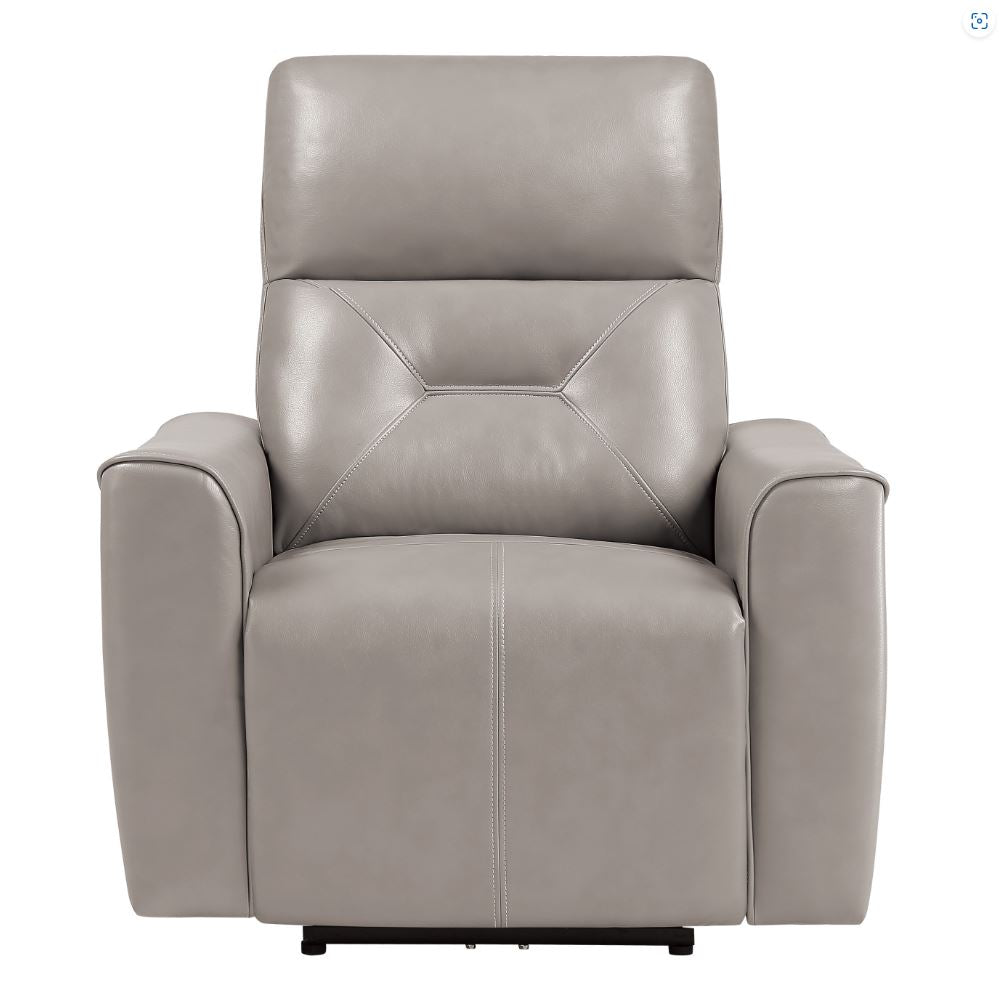 Burwell Power Reclining Chair/USB, Cobblestone/Br/Tan, Prem. Faux Leather