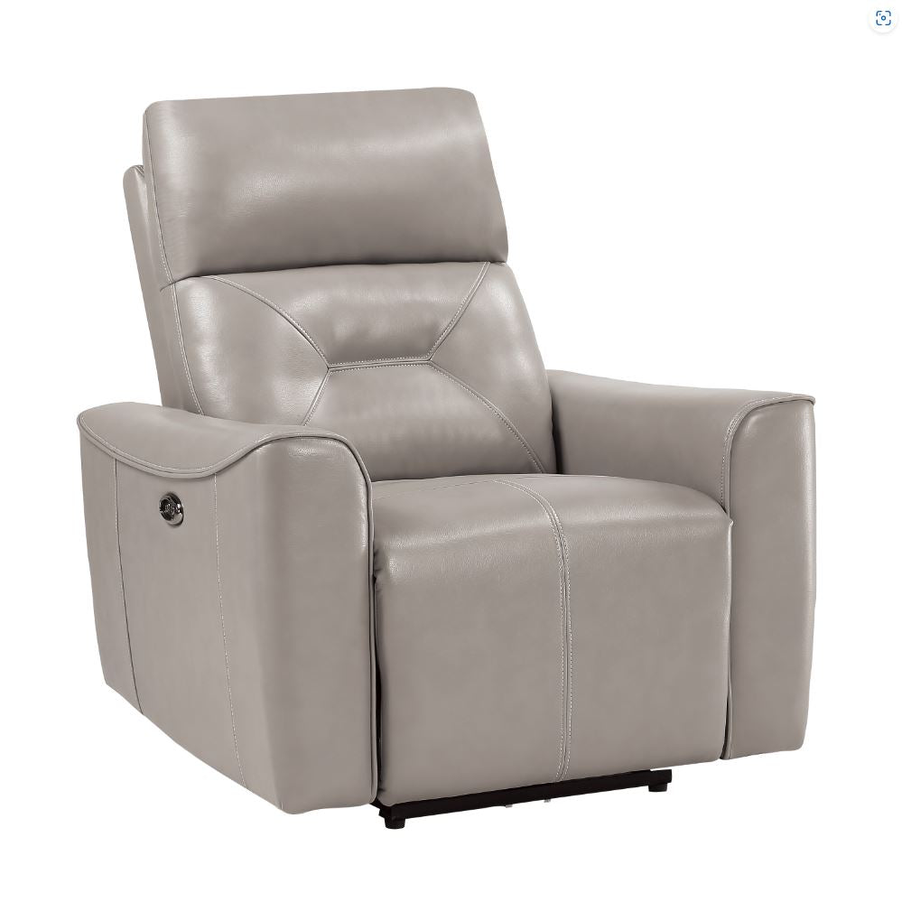 Burwell Power Reclining Chair/USB, Cobblestone/Br/Tan, Prem. Faux Leather